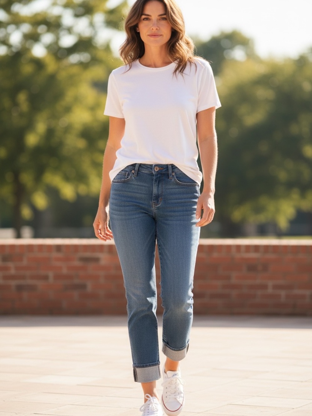 NYDJ Cropped Ankle Jeans in Blue Wash